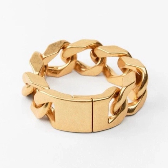 Zara Chunky Gold Link Chain Bracelet Mob Wife Old Money - Picture 1 of 5